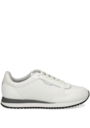 BOSS panelled perforated sneakers - White