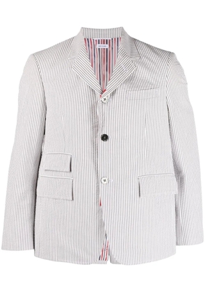 Thom Browne seersucker single-breasted blazer - Grey