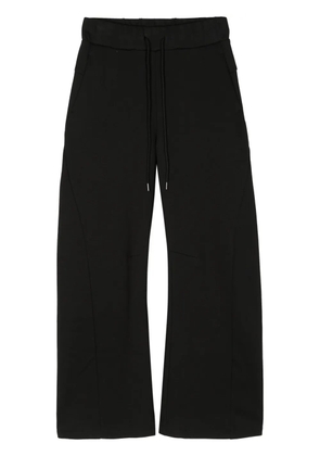 Attachment drawstring-waistband wide-leg trousers - Black