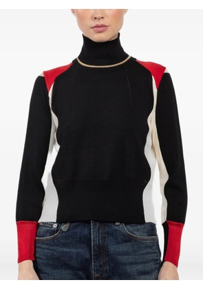 Shiro Sakai colour block roll-neck top - Black