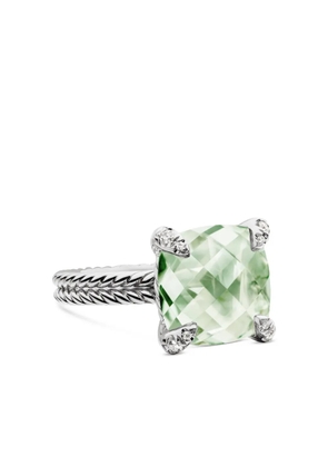 David Yurman sterling silver Chatelaine prasiolite and diamond ring (11mm) - Green