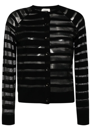 Onefifteen striped long-sleeve cardigan - Black