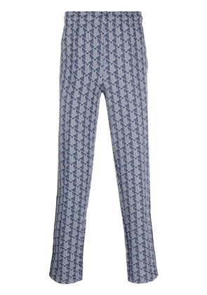 Lacoste jacquard monogram-pattern track pants - Blue