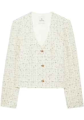ANINE BING Anitta tweed cropped jacket - White