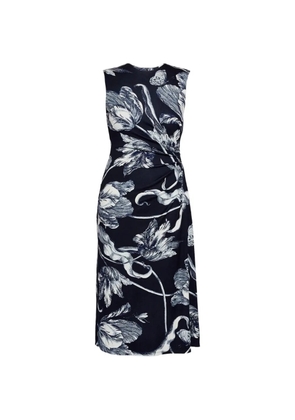 ERDEM floral-print sleeveless midi dress - Blue