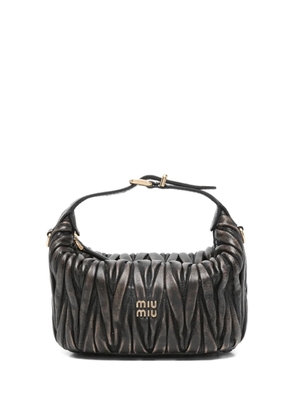 Miu Miu mini matelassé logo-detail shoulder bag - Brown