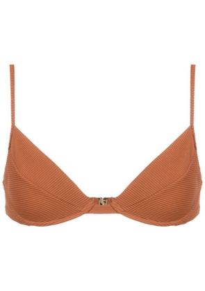 Lenny Niemeyer ribbed triangle bikini top - Brown