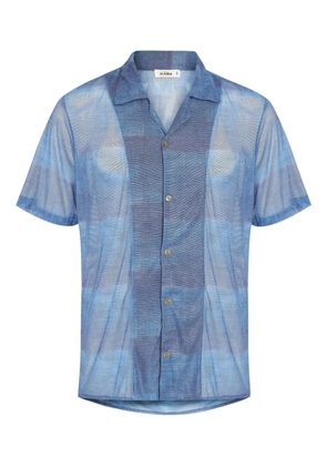 Amir Slama check-pattern short-sleeve shirt - Blue