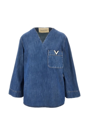 Valentino Garavani V-neck pocket blouse - Blue