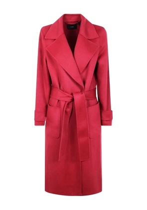 JOSEPH belted wrap coat - Red