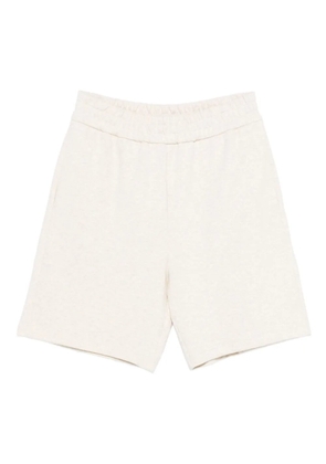 FENDI elastic-waistband logo shorts - Neutrals