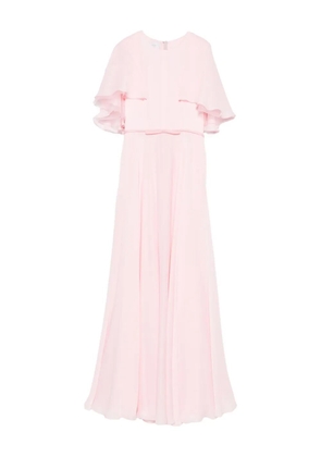 Giambattista Valli bow-detailed cape-sleeve dress - Pink