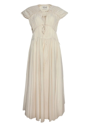 TOVE ruched-detailed midi dress - White