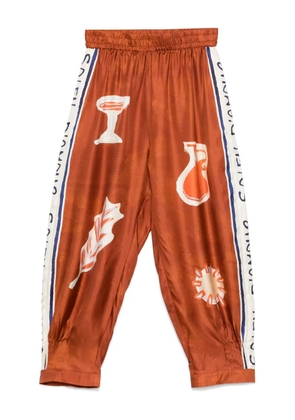 ALEMAIS Soleil D´Amour print trousers - Brown