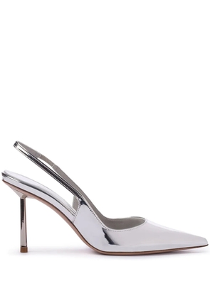 Le Silla Bella 80mm metallic slingback pumps - Silver