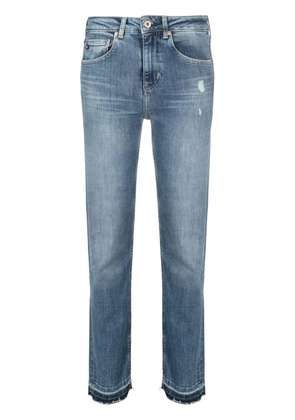 AG Jeans Girlfriend distressed tapered jeans - Blue