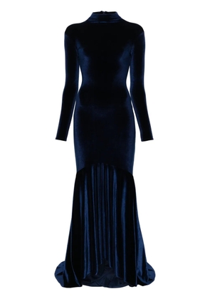 Atu Body Couture high-neck velvet gown - Blue