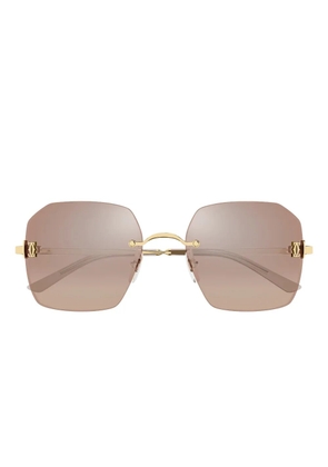 Cartier Eyewear geometric-frame sunglasses - Gold