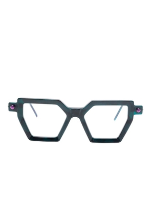 Kuboraum P26 geometric-frame glasses - Green