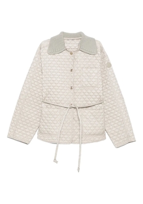 Moncler quilted knit-collar jacket - Grey