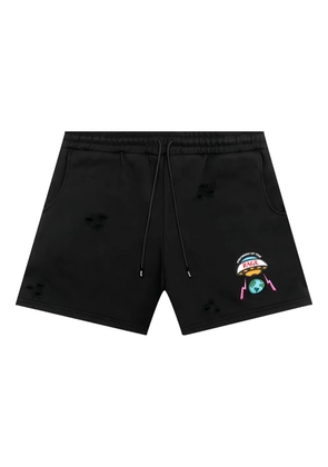 MEMBERS OF THE RAGE embroidered distressed shorts - Black