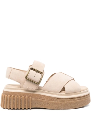 Clarks 50mm Evamar buckle-fastening platform sandals - Neutrals