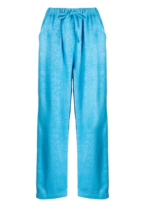 Bambah Torin abstract-print linen lounge trousers - Blue