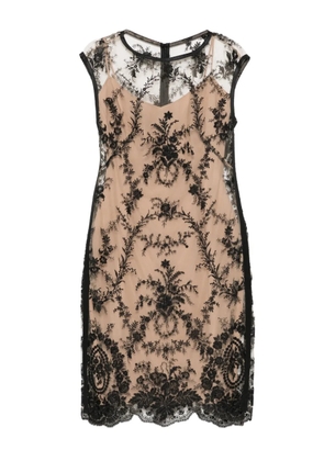 Gemy Maalouf floral-lace mini dress - Neutrals
