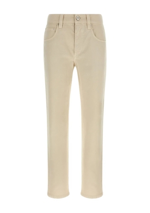 Brunello Cucinelli back-patch five-pocket trousers - Neutrals
