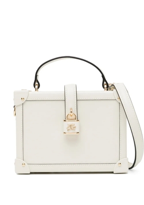 Karl Lagerfeld Autograph padlock trunk bag - White