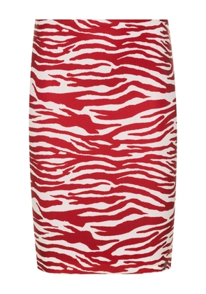 The Attico abstract-print skirt - Red