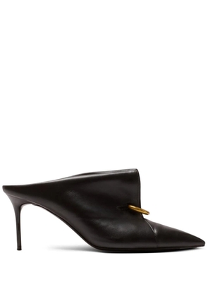 Balmain 75mm piercing-detail mules - Black