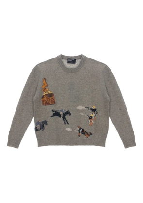 Enfants Riches Déprimés Come Live With Me graphic crew-neck sweater - Grey