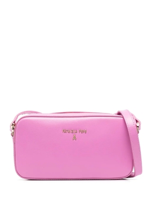 Patrizia Pepe logo-plaque leather crossbody bag - Pink