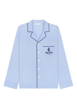 Sporty & Rich embroidered-pocket long-sleeve shirt - Blue