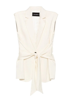 Karl Lagerfeld fluid wrap gilet - White