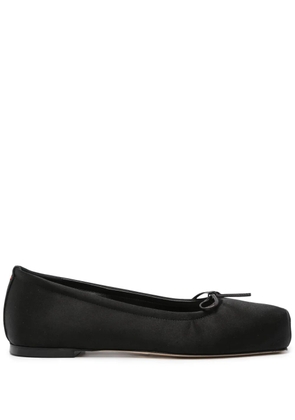 Aeyde Gabriella satin ballerina shoes - Black