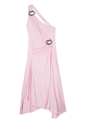 Sonia Rykiel lips-motif asymmetric midi dress - Pink