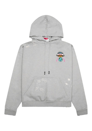 MEMBERS OF THE RAGE embroidered distressed hoodie - Grey