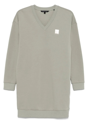 Armani Exchange monogram-patch mini dress - Green