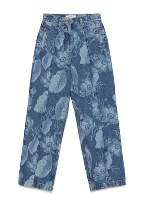 FENDI Sea Garden-print jeans - Blue