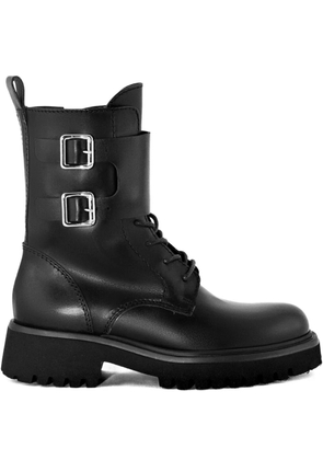 GUGLIELMO ROTTA lace-up buckle-detail boots - Black
