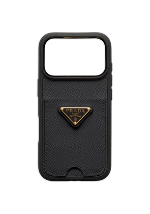 Prada leather iPhone 17 Pro case - Black