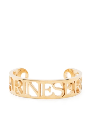 Marine Serre logo cut-out open-cuff bracelet - Gold
