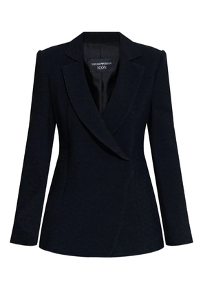 Emporio Armani textured wrap blazer - Blue