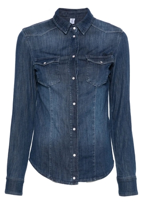 LIU JO logo-appliqué denim shirt - Blue