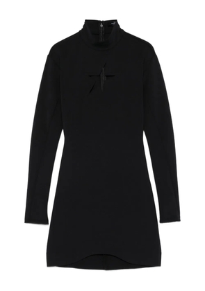 Mugler keyhole-neck long-sleeve dress - Black