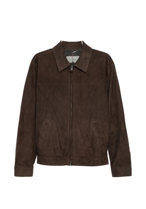Canali zip suede jacket - Brown