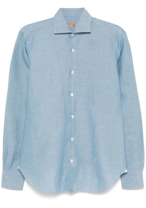 Barba slub-texture shirt - Blue