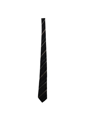 Giorgio Armani Pre-Owned striped silk tie - Black